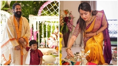 Yash shared pictures of Varamahalakshmi puja at home. Yash shared pictures of Varamahalakshmi puja at home.
