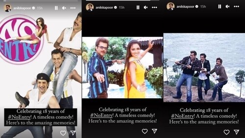 Anil dropped stills from No Entry on his Instagram Stories.