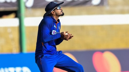 Shreyas Iyer in action (AFP/File Photo)