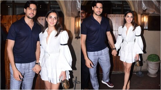 Kiara Advani and Sidharth Malhotra looked stunning as they arrived for their date night. (HT photo/VarinaderChawla)