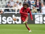 Liverpool's Mohamed Salah during warm up before a match.