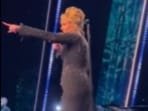 Adele speaking to the security staff during her Las Vegas show. Adele speaking to the security staff during her Las Vegas show.