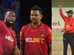 Sunil Narine had completed his quota of four overs, with figures of 24-3, before being sent off Sunil Narine had completed his quota of four overs, with figures of 24-3, before being sent off