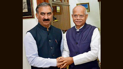 Chief minister Sukhvinder Singh Sukhu apprised governor Shiv Pratap Shukla about the relief efforts being carried out by the state government. (Photo:X)