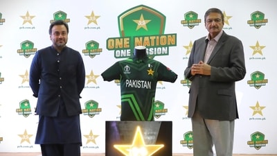 Pakistan Cricket Board unveil the new jersey for ODI Cricket World Cup. Pakistan Cricket Board unveil the new jersey for ODI Cricket World Cup.