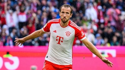 Munich's Harry Kane celebrates scoring, during the German Bundesliga soccer match between Bayern Munich and FC Augsburg, at the Allianz Arena, in Munich, Germany (AP) Munich's Harry Kane celebrates scoring, during the German Bundesliga soccer match between Bayern Munich and FC Augsburg, at the Allianz Arena, in Munich, Germany (AP)