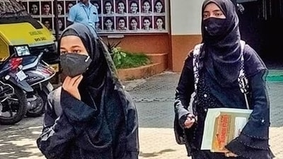 Girls wearing hijabs. (HT File) Girls wearing hijabs. (HT File)