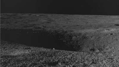 The crater that Chandrayaan 3 rover encountered on Sunday (August 27). (ISRO)
