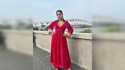 Nushrratt Bharuccha's chosen attire is from the shelves of the label Raji Ramniq and it is worth of <span class='webrupee'>₹</span>28,800. (Instagram/@nushrrattbharuccha) Nushrratt Bharuccha's chosen attire is from the shelves of the label Raji Ramniq and it is worth of <span class='webrupee'>₹</span>28,800. (Instagram/@nushrrattbharuccha)