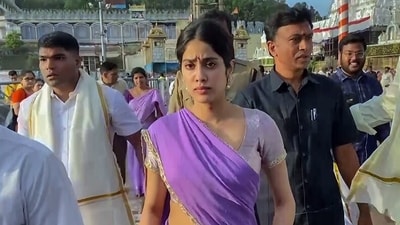 Tirupati, Aug 28 (ANI): Bollywood actress Janhvi Kapoor visits Sri Venkateswara Swami Temple to offer prayers, at Tirumala, in Tirupati on Monday. (ANI Photo) (ANI ) Tirupati, Aug 28 (ANI): Bollywood actress Janhvi Kapoor visits Sri Venkateswara Swami Temple to offer prayers, at Tirumala, in Tirupati on Monday. (ANI Photo) (ANI )