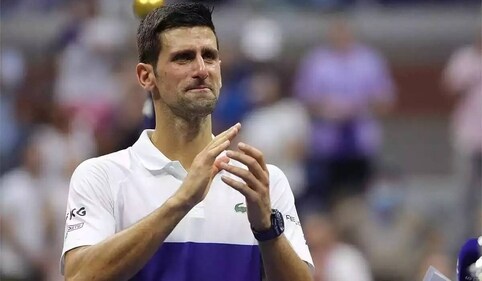 Novak Djokovic left emotional after going down in straight sets in 2021 US Open final Novak Djokovic left emotional after going down in straight sets in 2021 US Open final