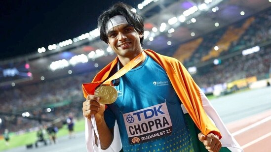 Neeraj Chopra won a gold medal at the World Athletics Championship 2023 in Budapest (Arvind Kejriwal Twitter)