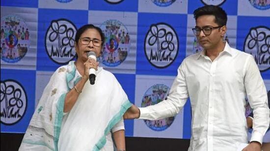 West Bengal chief minister Mamata Banerjee and TMC national general secretary Abhishek Banerjee. (ANI File Photo)