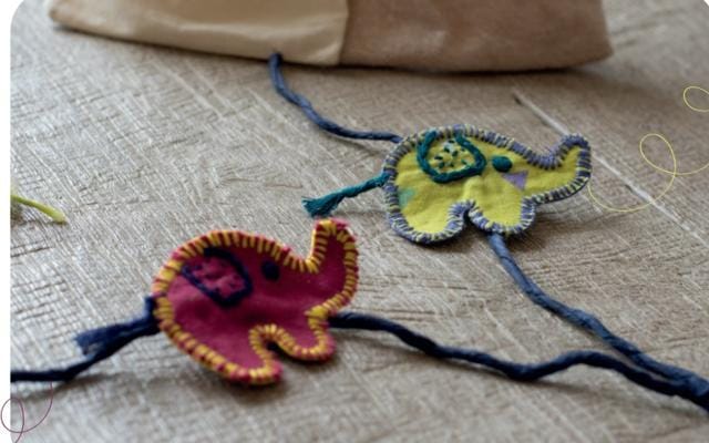 Rakhis made from recycled cloth