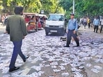 According to university guidelines, candidates are not permitted to make use of printed posters, pamphlets, or any other printed material. (HT PHOTO)