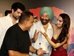 Ameesha Patel with actor Sunny Deol and director Anil Sharma during Gadar 2 promotions in June. (File Photo/ PTI)