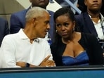 Former President Barack Obama and his wife Michelle Obama attend the 2023 US Open tennis tournament