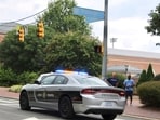 Law enforcement respond to the University of North Carolina at Chapel Hill campus in Chapel Hill, N.C., on Monday, Aug. 28, 2023, after the university locked down and warned of an armed person on campus. 