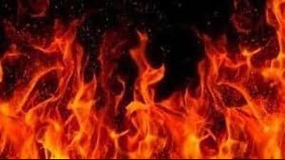 A woman tried to set herself and the MC truck on fire in Panchkula. (HT PHOTO)