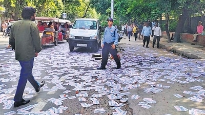 According to university guidelines, candidates are not permitted to make use of printed posters, pamphlets, or any other printed material. (HT PHOTO) According to university guidelines, candidates are not permitted to make use of printed posters, pamphlets, or any other printed material. (HT PHOTO)