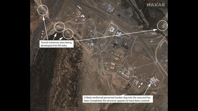 Areas where China has scaled up underground construction activities. (Satellite image ©2023 Maxar Technologies) Areas where China has scaled up underground construction activities. (Satellite image ©2023 Maxar Technologies)