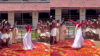 Snapshot of the woman dancing to the song Sheila Ki Jawani. (Instagram/@Adheena Sudheesh) Snapshot of the woman dancing to the song Sheila Ki Jawani. (Instagram/@Adheena Sudheesh)