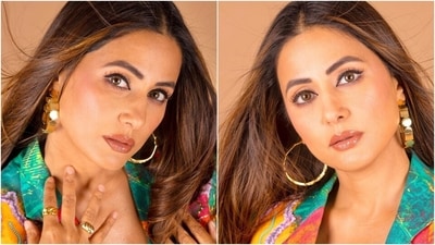 Lastly, Hina chose on-fleek eyebrows, bold black winged eyeliner, kohl-lined eyes, subtle nude eye shadow, mascara on the lashes, glossy caramel-hued lip shade, blush on the cheeks, beaming highlighter, light contouring, and a dewy base for the glam picks. (Instagram) Lastly, Hina chose on-fleek eyebrows, bold black winged eyeliner, kohl-lined eyes, subtle nude eye shadow, mascara on the lashes, glossy caramel-hued lip shade, blush on the cheeks, beaming highlighter, light contouring, and a dewy base for the glam picks. (Instagram)