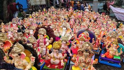 In an eco-friendly move, around 23,000 kg of clay collected from 50 locations after the immersion of Ganesh idols was handed over to sculptors in Pune, Loni and Pen and some educational institutes for reuse. ((PIC FOR REPRESENTATION)) In an eco-friendly move, around 23,000 kg of clay collected from 50 locations after the immersion of Ganesh idols was handed over to sculptors in Pune, Loni and Pen and some educational institutes for reuse. ((PIC FOR REPRESENTATION))