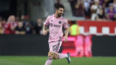 Lionel Messi #10 of Inter Miami CF controls the ball in the second half during match between Inter Miami CF and New York Red Bulls. (Getty Images via AFP) Lionel Messi #10 of Inter Miami CF controls the ball in the second half during match between Inter Miami CF and New York Red Bulls. (Getty Images via AFP)