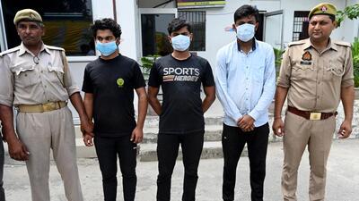 Noida sector 63 police station arrested three people involved in selling counterfeit food supplements for the past three months in the city, said police. (Sunil Ghosh /HT Photo)