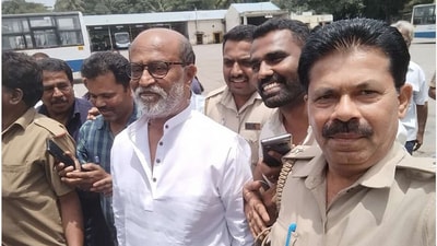 Rajinikanth went back to the bus depot where he began his work life. Rajinikanth went back to the bus depot where he began his work life.