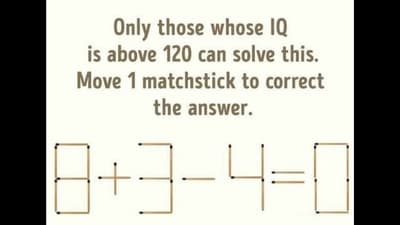 Brain teaser: Puzzle enthusiasts can solve this brain teaser by moving just one matchstick to a different spot. (X/@DogaraAAyuba)