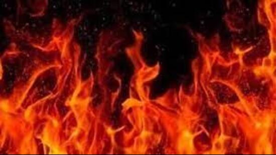 A woman tried to set herself and the MC truck on fire in Panchkula. (HT PHOTO)