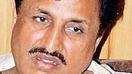 Considered a 'baahubali' (one who has muscle power) and an influential Brahmin leader in eastern Uttar Pradesh, Tripathi started his political career with the Communist Party of India (HT Archive)