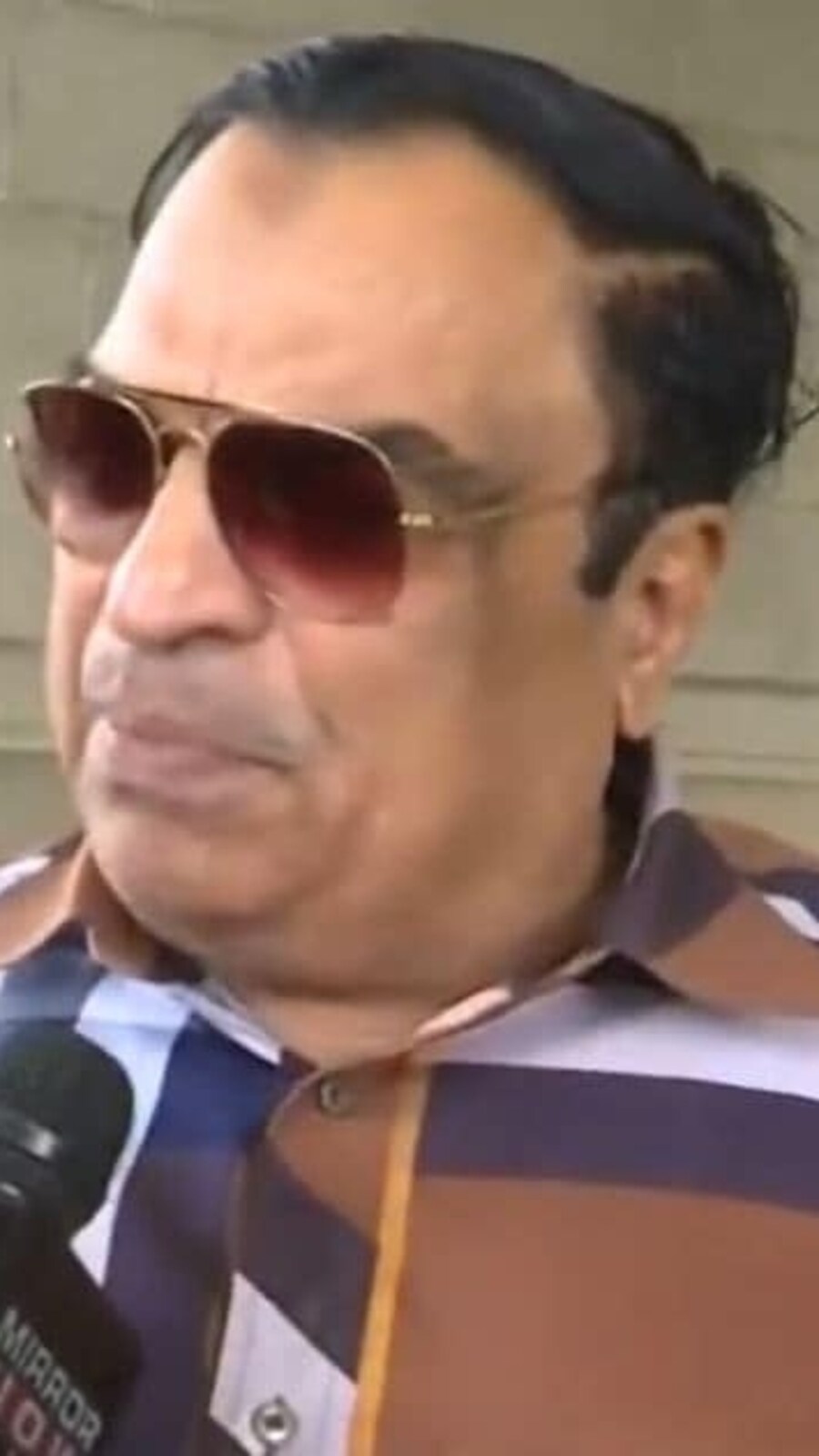 JD(S) leader CM Ibrahim speaks to reporters. (ANI)