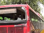 Two DTC buses collided in Delhi's Sansad Marg. (Twitter/ANI)