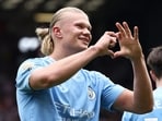 Erling Haaland celebrates scoring the opening goal during the English Premier League football match between Sheffield United and Manchester City Erling Haaland celebrates scoring the opening goal during the English Premier League football match between Sheffield United and Manchester City