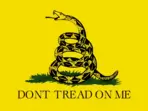 The Colorado school student was wearing this "Gadsden flag" patch on his backpack. The Colorado school student was wearing this "Gadsden flag" patch on his backpack.