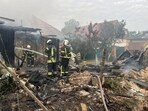 Rescuers work at a site of buildings damaged in the night by Russian drone and missiles strike, amid Russia's attack on Ukraine, in Kyiv region, Ukraine. (Reuters)