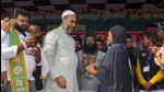 AIMIM chief Asaduddin Owaisi during a public meeting as part of election campaign ahead of Dumri bypoll in Giridih district. (PTI)