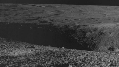 A crater that the Chandrayaan-3 Rover Pragyan encountered on the Moon (PTI/File)