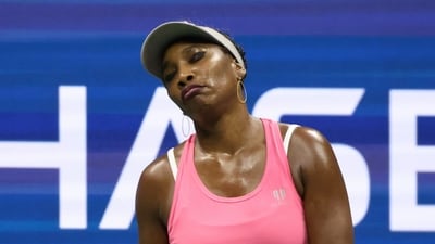 Venus Williams, of the United States, reacts during the US Open match against Greet Minnen of Belgium (AP) Venus Williams, of the United States, reacts during the US Open match against Greet Minnen of Belgium (AP)