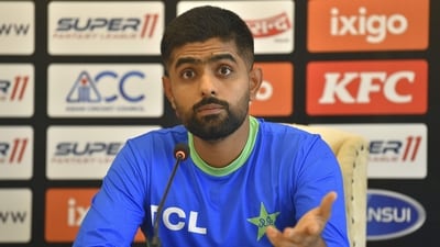 Pakistan's captain Babar Azam speaks during a press conference on the eve of their Asia Cup cricket match against Nepal (AFP) Pakistan's captain Babar Azam speaks during a press conference on the eve of their Asia Cup cricket match against Nepal (AFP)