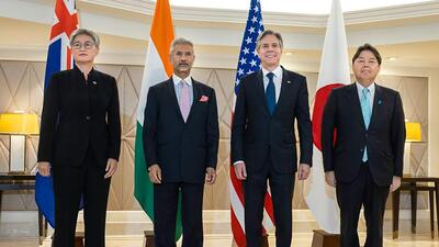 External affairs minister S Jaishankar with US Secretary of State Antony Blinken, Japan's foreign minister Yoshimasa Hayashi and Australia's foreign minister Penny Wong before the Quad Foreign Ministers meeting in New Delhi in March (PTI File/X/@SecBlinken) External affairs minister S Jaishankar with US Secretary of State Antony Blinken, Japan's foreign minister Yoshimasa Hayashi and Australia's foreign minister Penny Wong before the Quad Foreign Ministers meeting in New Delhi in March (PTI File/X/@SecBlinken)