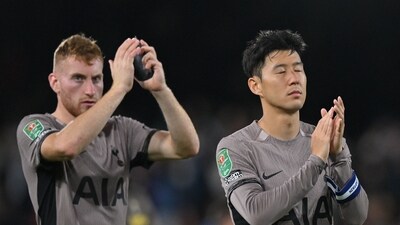 Tottenham Hotspur's Swedish midfielder #21 Dejan Kulusevski (L) and Tottenham Hotspur's South Korean striker #07 Son Heung-Min (AFP) Tottenham Hotspur's Swedish midfielder #21 Dejan Kulusevski (L) and Tottenham Hotspur's South Korean striker #07 Son Heung-Min (AFP)