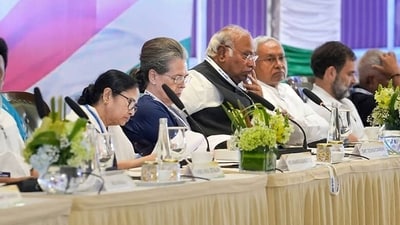 Opposition leaders of the INDIA bloc will meet in Mumbai for two days -- for the third time -- to finalise the 2024 strategy. Opposition leaders of the INDIA bloc will meet in Mumbai for two days -- for the third time -- to finalise the 2024 strategy.