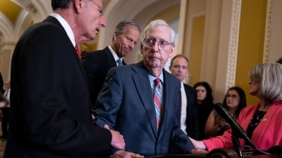 A McConnell aide said the senator would be consulting with a physician prior to his next public event. (File) (AP) A McConnell aide said the senator would be consulting with a physician prior to his next public event. (File) (AP)