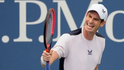 Andy Murray, of Great Britain, reacts during a match against Corentin, Moutet, of France, during the first round of the U.S. Open (AP) Andy Murray, of Great Britain, reacts during a match against Corentin, Moutet, of France, during the first round of the U.S. Open (AP)
