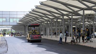 Work underway for the Summit at IGI Airport. (Sanjeev Verma/HT Photo) Work underway for the Summit at IGI Airport. (Sanjeev Verma/HT Photo)