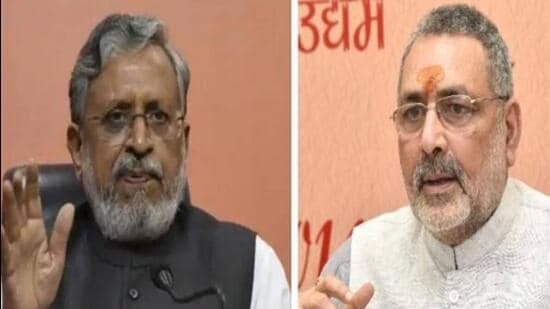BJP leaders Giriraj Singh (right) and Sushil Kumar Modi (left). (File Photos)